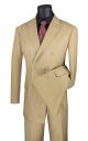 Vinci Executive Two-Piece Double-Breasted Banker Stripe Suit In Camel (DSS-4T)