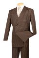 Vinci Executive Two-Piece Double-Breasted Banker Stripe Suit In Brown (DSS-4M)