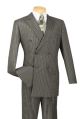Vinci Executive Two-Piece Double-Breasted Banker Stripe Suit In Charcoal (DSS-4C)