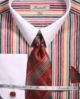Fratello Men's Stripe Pattern Two Tone Dress Shirt Set in Red (FRV4143P2-2)