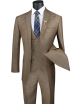 Vinci Three-Piece Modern-Fit  Birdeye Single-Breasted Suit in Khaki (MV2B-1K)