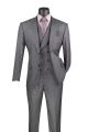 Vinci Three-Piece Modern-Fit Textured Single-Breasted Suit in Charcoal (MV2K-2C)
