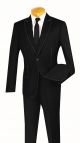 Vinci Two-Piece Pick-Stitch Slim Fit Single-Breasted Suit in Black (S2MS-1B)