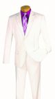 Vinci Two-Piece Pick-Stitch Slim Fit Single-Breasted Suit in White (S2MS-1W)