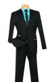 Vinci Two-Piece Slim Fit Solid Textured Suit In Black (S2NL-1B)