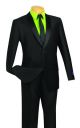 Vinci Two-Piece Shark Skin Slim Fit Single-Breasted Suit In Black (S2PS-1B)