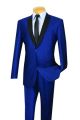 Vinci Two-Piece Shark Skin Slim Fit Single-Breasted Suit In Navy (S2PS-1N)