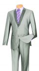 Vinci Two-Piece Shark Skin Slim Fit Single-Breasted Suit In Gray (S2PS-1G)
