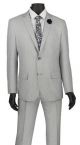Vinci Two-Piece Textured Weave Slim Fit Single-Breasted Suit in Gray (S2RK-8G)