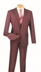 Vinci Two-Piece Textured Weave Slim Fit Single-Breasted Suit in Burgundy (S2RK-7M)