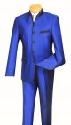 Vinci Two-Piece Slim Fit Single-Breasted Mandarin Suit in Blue (S4HT-1B)
