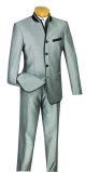 Vinci Two-Piece Slim Fit Single-Breasted Mandarin Suit in Gray (S4HT-1G)