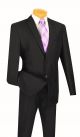 Vinci Budget Two-Piece Single-Breasted Slim Fit Suit in Black (S-2PPB)