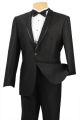 Vinci Slim Fit  Shawl Collar Single-Breasted Suit In Black (SSH-1B)