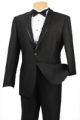 Vinci Slim Fit  Shawl Collar Single-Breasted Suit In Black (SSH-1B)