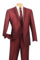 Vinci Slim Fit  Shawl Collar Single-Breasted Suit In Maroon (SSH-1M)