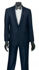 Vinci Slim Fit  Shawl Collar Single-Breasted Suit In Navy (SSH-1N)