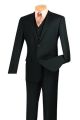 Vinci Three-Piece Slim Fit Single Breasted Suit In Black (SV2900B)