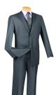 Vinci Three-Piece Slim Fit Single Breasted Suit In Heather Gray (SV2900H)