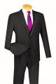 Vinci Three-Piece Textured Slim Fit Tuxedo in Black (SV2T-8B)