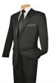 Vinci Classic Two Button Single Breasted Tuxedo in Black (T-2PPB)