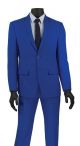 Vinci Two Button Trimmed Lapel Ultra Slim Single-Breasted Suit in French Blue (USRR-1F)