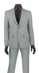 Vinci Two Button Trimmed Lapel Ultra Slim Single-Breasted Suit in Light Gray (USRR-1G)
