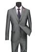 Vinci Three-Piece Textured Weave Ultra Slim Fit Single-Breasted Suit in Gray (USVD-1G)