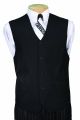 Vinci Men's Basic Poplin Vest in Black (V-PPB)