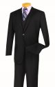 Vinci Three-Piece Single Breasted Two Button Suit in Black (V2TR-B)