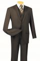 Vinci Three-Piece Single Breasted Two Button Suit in Brown (V2TR-T)