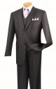 Vinci Three-Piece Single Breasted Two Button Suit in Heather Gray (V2TR-H)