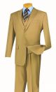 Vinci Three-Piece Single Breasted Two Button Suit in Khaki (V2TR-K)