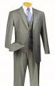 Vinci Three-Piece Single Breasted Two Button Suit in Medium Gray (V2TR-M)