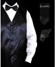 Daniel Ellissa Solid Satin Vest Set in Black (VS801-1)