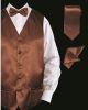 Daniel Ellissa Solid Satin Vest Set in Brown (VS801-2)
