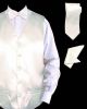 Daniel Ellissa Solid Satin Vest Set in Ivory (VS801-6)