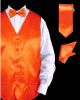 Daniel Ellissa Solid Satin Vest Set in Orange (VS801-10)