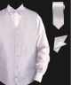 Daniel Ellissa Twill Textured Vest Set in Silver (VS802-5)