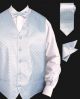 Daniel Ellissa Chessboard Textured Vest Set in Light Blue (VS803-4)