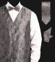 Daniel Ellissa Shiney Paisley JQD Pattern Vest Set in Black (VS806-1)