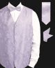 Daniel Ellissa Shiney Paisley JQD Pattern Vest Set in Lilac (VS806-2)