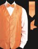 Daniel Ellissa Shiney Paisley JQD Pattern Vest Set in Orange (VS806-4)