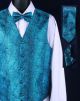 Daniel Ellissa Pattern Vest Set in Turquoise (VS809-7)