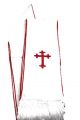 Menz Clergy Stole in White/Red (MCS6)