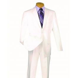 VINCI Mens 2 Button Single Breasted Classic Fit Gabardine Suit 2AA